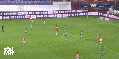 GIF:率先破门!艾克森取得进球,广州队1-0深足