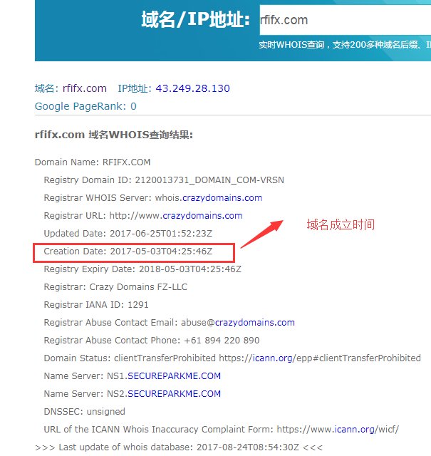 域名调查结果